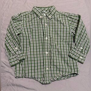 Gymboree Green brown and White Checkered toddler Shirt